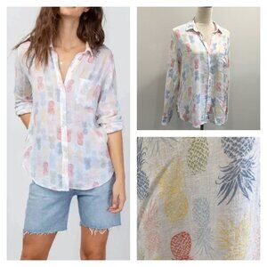 RAILS MultiColor CHARLI RAINBOW PINAS Linen Blend Long Sleeve Button Shirt